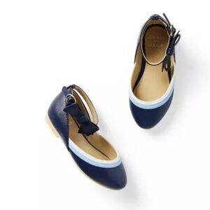 Janie and Jack 100046520 Girl Merchant Marine Bow Strap Ballet Flat size 9 NWT
